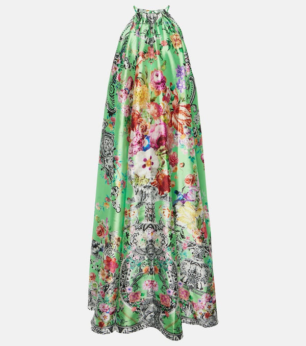 Camilla Trapeze floral taffeta maxi dress | LYBSTORE