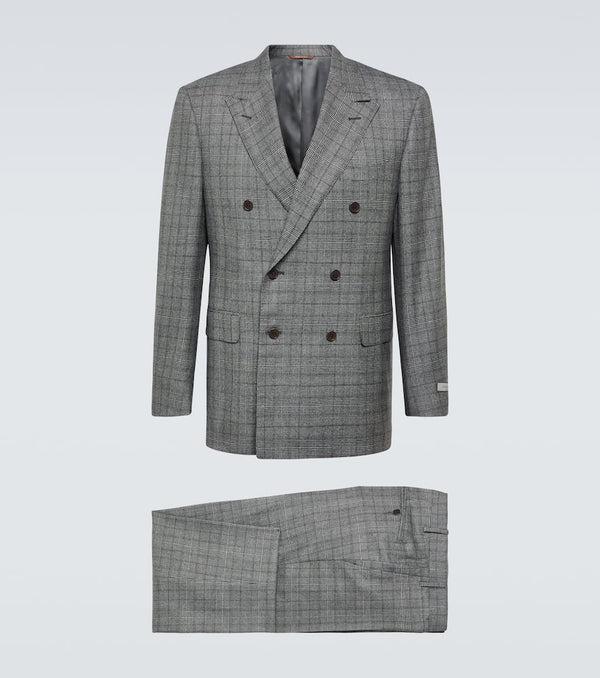 Canali Prince of Wales checked wool suit