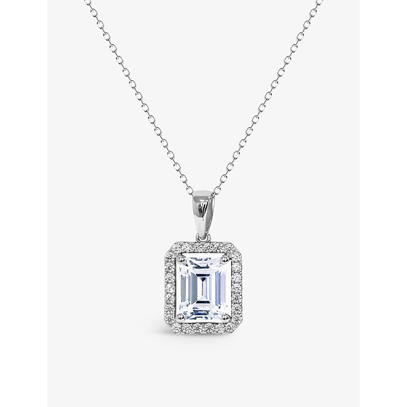 Womens Carat London Eton sterling-silver and cubic zirconia pendant necklace