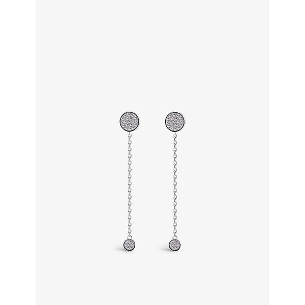 Womens Carat London Gala stud and chain sterling-silver and cubic zirconia drop earrings