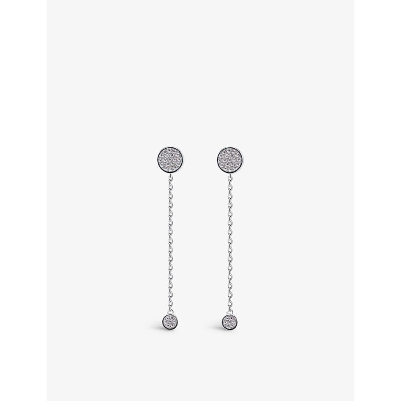 Carat London Gala stud and chain sterling-silver and cubic zirconia drop earrings