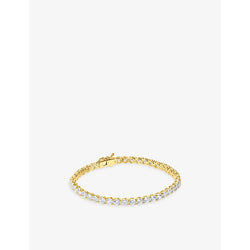 Carat London Hailey gold-plated vermeil sterling silver and 9.5ct cubic zirconia tennis bracelet