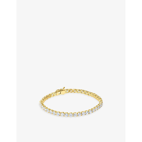 Womens Carat London Hailey gold-plated vermeil sterling silver and 9.5ct cubic zirconia tennis bracelet