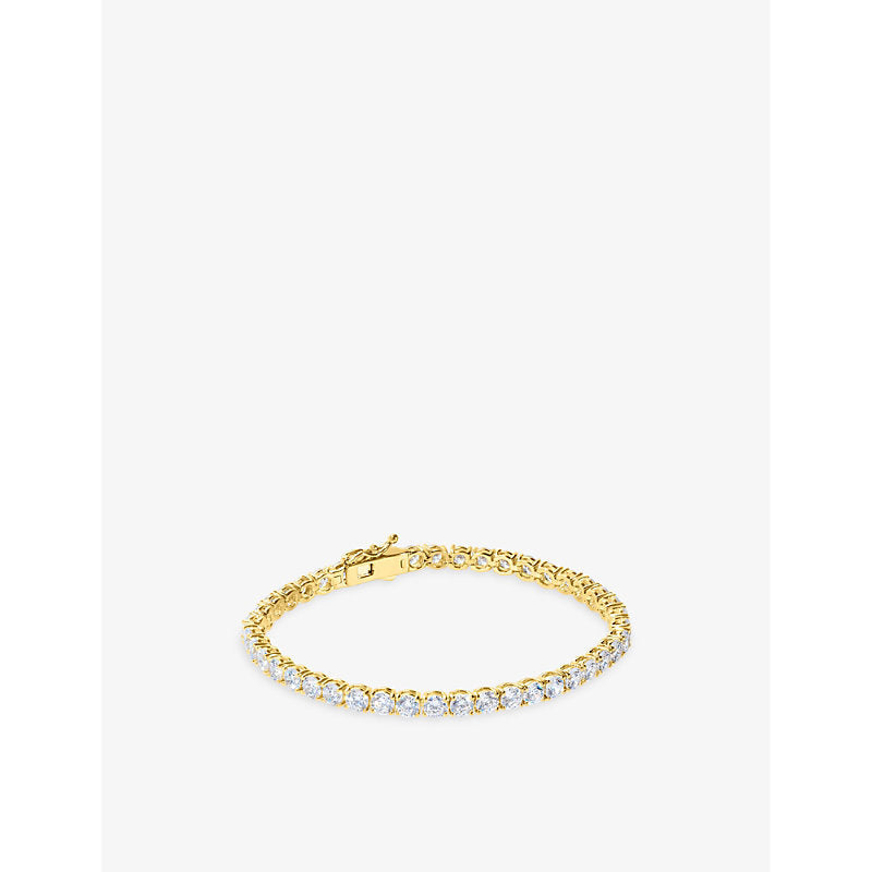 Carat London Hailey gold-plated vermeil sterling silver and 9.5ct cubic zirconia tennis bracelet