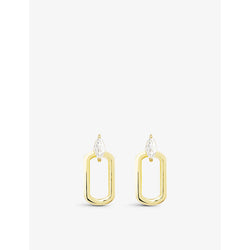 Carat London Tori yellow-gold vermeil-plated sterling-silver and cubic zirconia hoop earrings