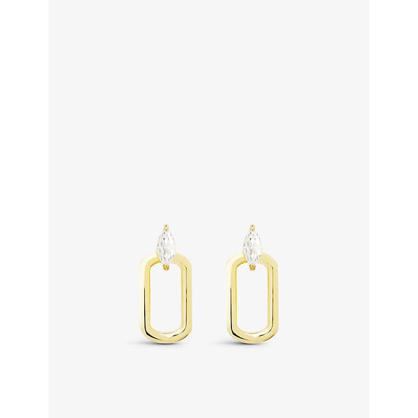 Womens Carat London Tori yellow-gold vermeil-plated sterling-silver and cubic zirconia hoop earrings