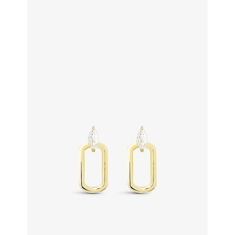 Carat London Tori yellow-gold vermeil-plated sterling-silver and cubic zirconia hoop earrings