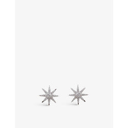 Carat London Vega star-shaped sterling silver and cubic zirconia stud earrings