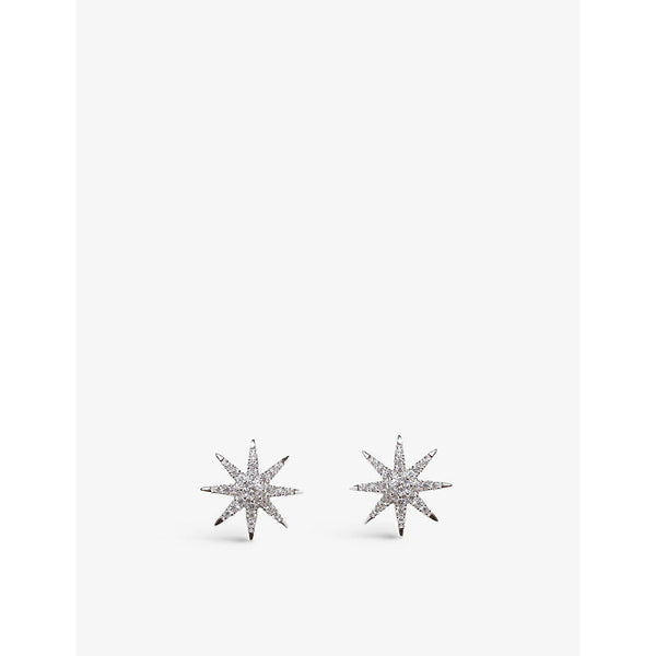 Womens Carat London Vega star-shaped sterling silver and cubic zirconia stud earrings