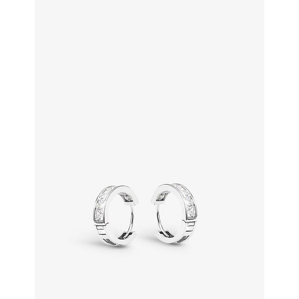 Womens Carat London Waverly sterling-silver and cubic zirconia hoop earrings