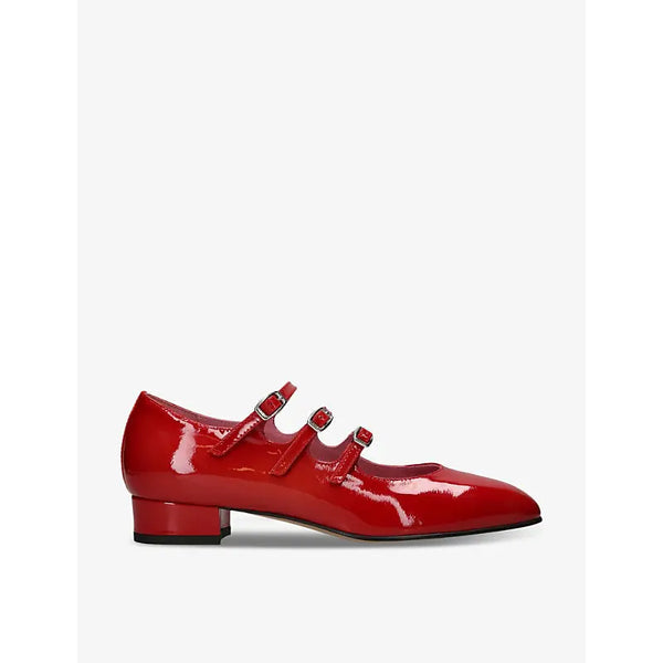 Carel Arianna triple-strap patent-leather pumps