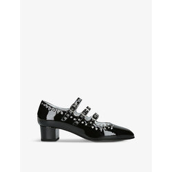 Carel Camden three-strap patent-leather Mary Jane courts