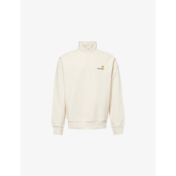 Carhartt WIP Logo-Embroidered Quarter-Zip Cotton-Blend Sweatshirt