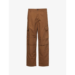 Mens Carhartt Wip Brand-appliqué straight-leg cotton cargo trousers