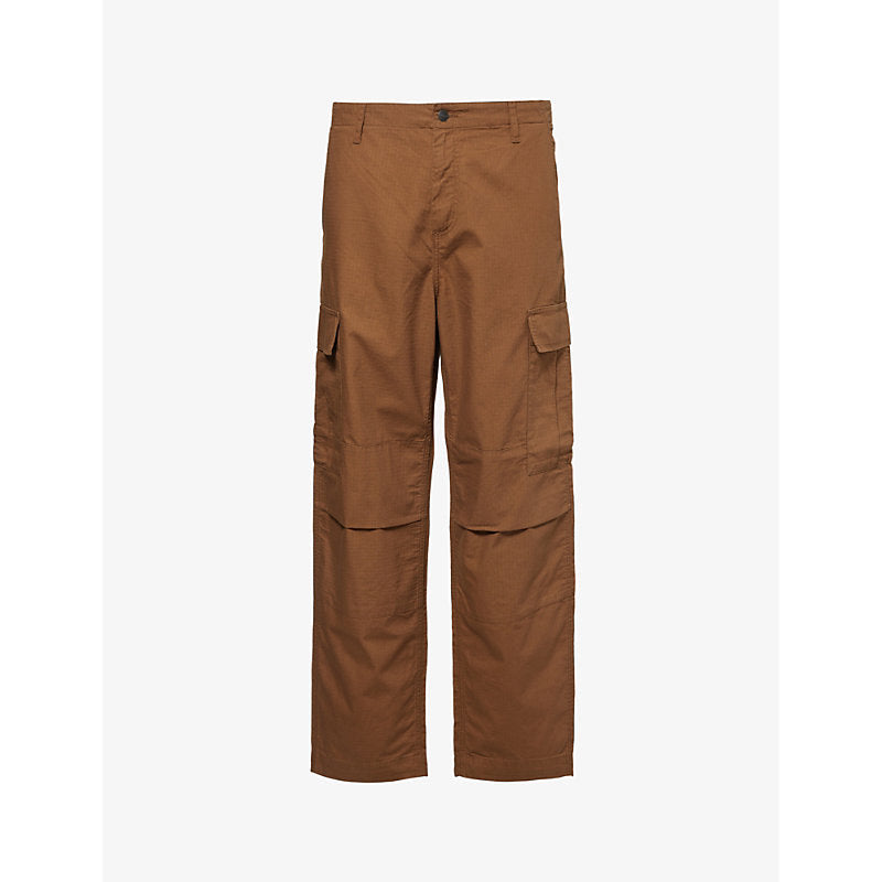 Mens Carhartt Wip Brand-appliqué straight-leg cotton cargo trousers