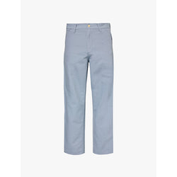  Carhartt Wip Straight-leg mid-rise organic-cotton canvas trousers