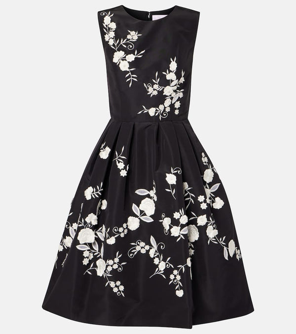 Carolina Herrera Embroidered silk midi dress