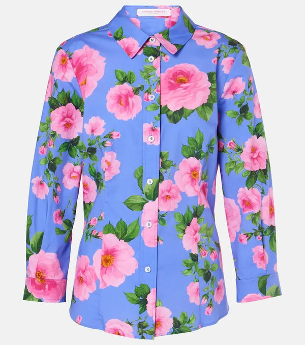 Carolina Herrera Floral cotton-blend shirt