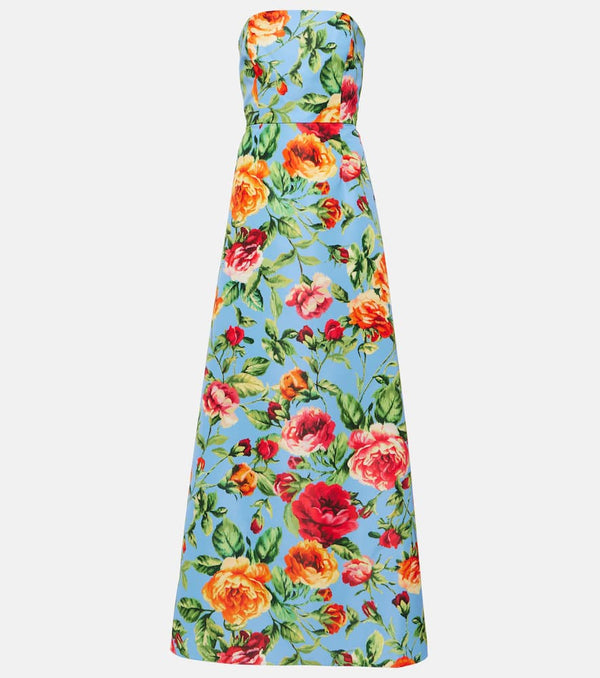 Carolina Herrera Floral strapless crêpe gown | LYBSTORE