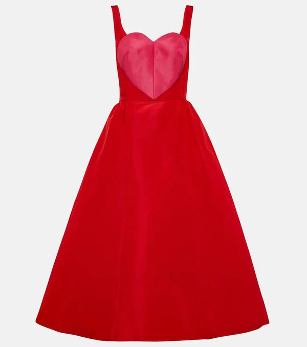 Carolina Herrera Heart silk midi dress | LYBSTORE