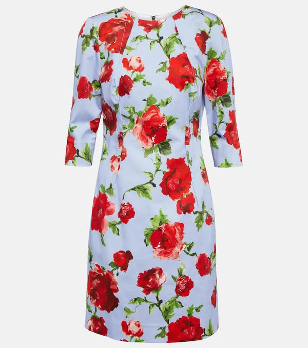 Carolina Herrera Printed cotton-blend mini dress | LYBSTORE