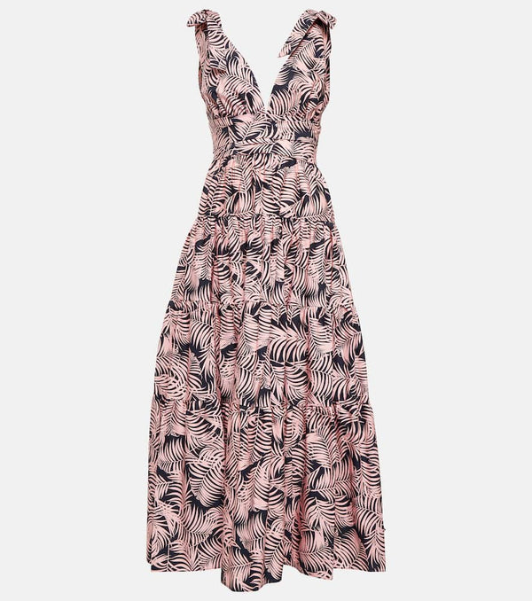 Carolina Herrera Tiered cotton-blend midi dress | LYBSTORE