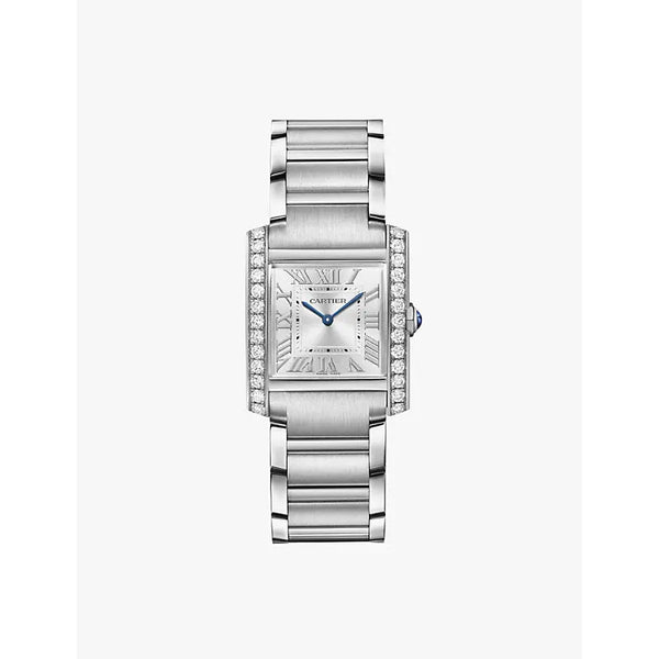 Cartier CRW4TA0021 Tank Francaise medium stainless-steel and 1.09ct diamond quartz watch