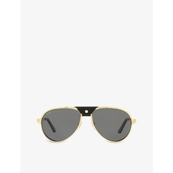 Womens Cartier CT0296S aviator-frame metal sunglasses