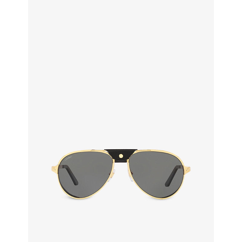 Womens Cartier CT0296S aviator-frame metal sunglasses