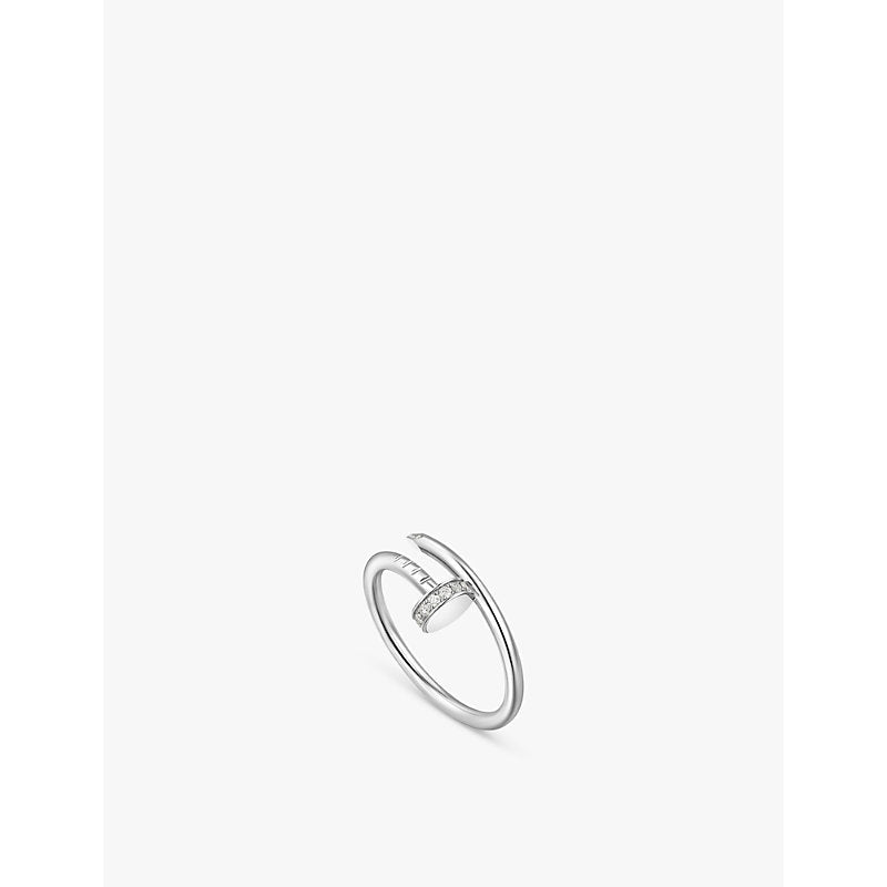 Cartier Juste Un Clou 18ct white-gold and 0.08ct brilliant-cut diamond ring