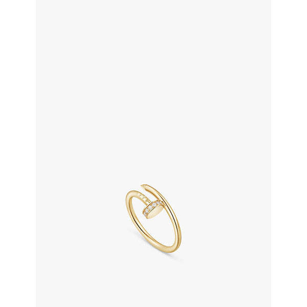 Cartier Juste Un Clou 18ct yellow-gold and 0.08ct brilliant-cut diamond ring | LYBSTORE