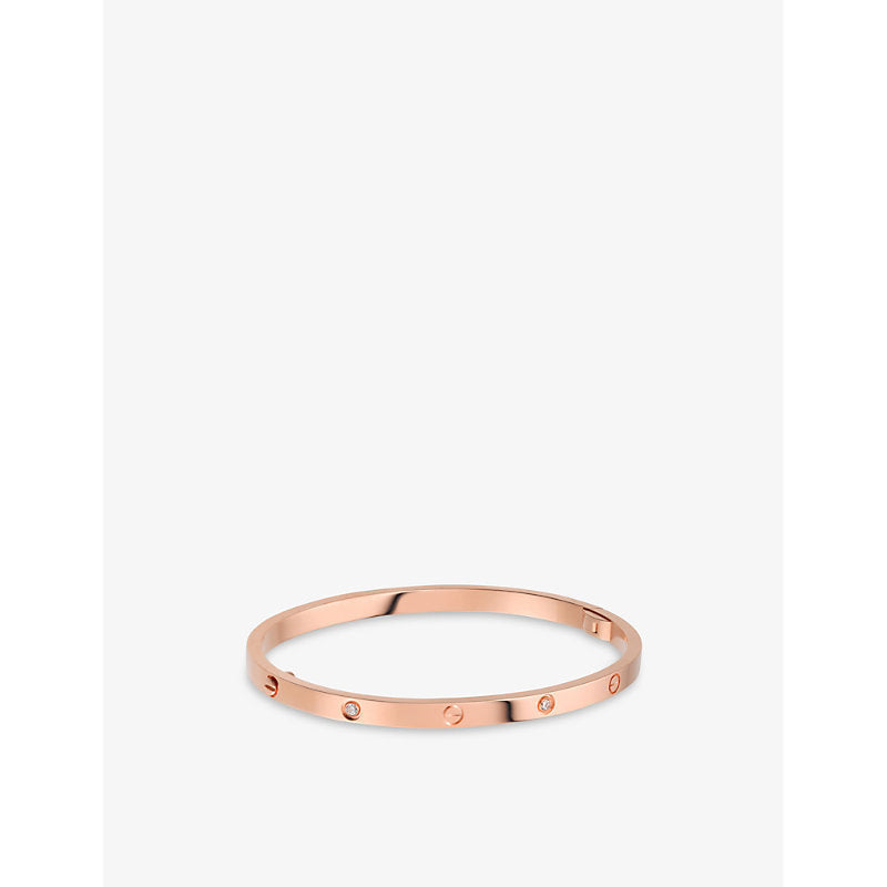 Cartier LOVE small 18ct rose-gold and 6 diamonds bracelet