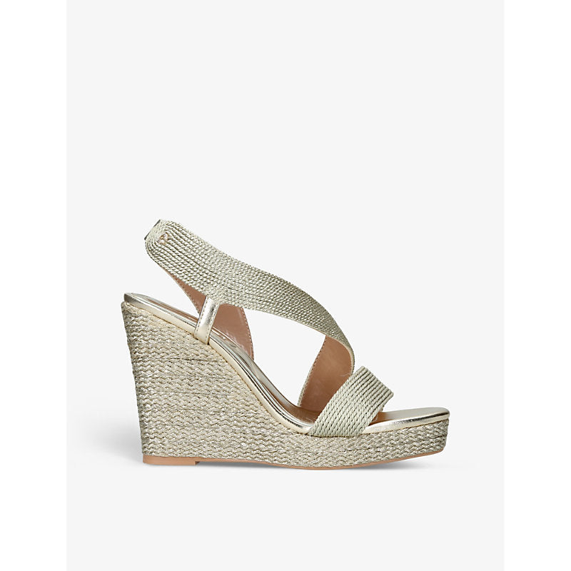 Carvela Gala C-stud micro-rope woven wedges