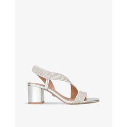 Carvela Gala crystal-embellished metallic-leather heeled sandals