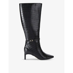 Carvela Impress strap-embellished heeled faux-leather knee-high boots