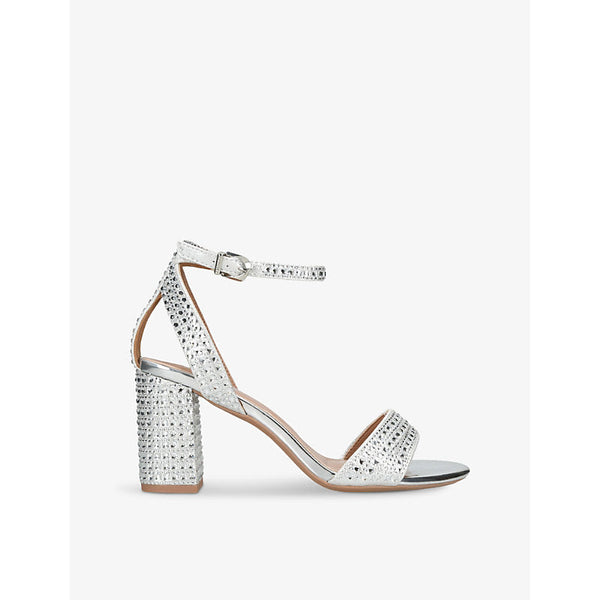 Carvela Kianni crystal-embellished heeled woven sandals | LYBSTORE