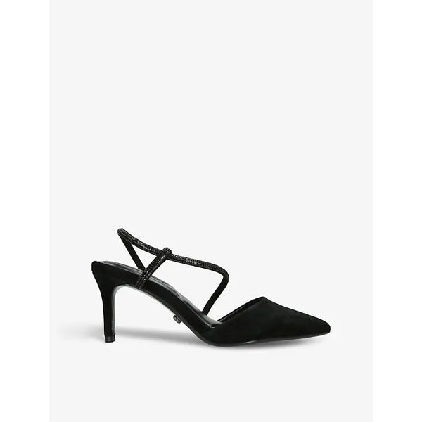 Carvela Paparazzi logo-embellished suede heeled courts