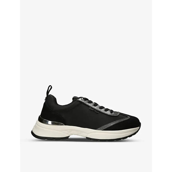 Carvela Parade leather and woven low-top trainers