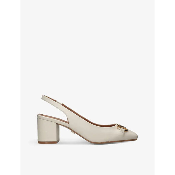 Carvela Poise gold-toned-hardware leather heeled slingback courts