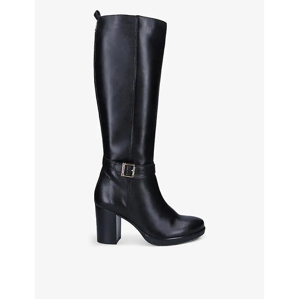 Carvela Silver 2 buckle-embellished leather knee-high boots