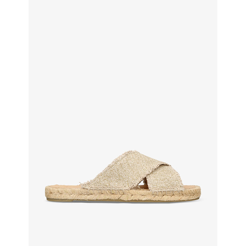 Castaner Palmera cross-over linen mules | LYBSTORE