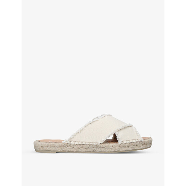 Castaner Palmera cross-strap linen espadrille sliders | LYBSTORE