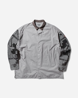 Cav Empt Men s Overdye Grid Sleeve Big Shirt Grey