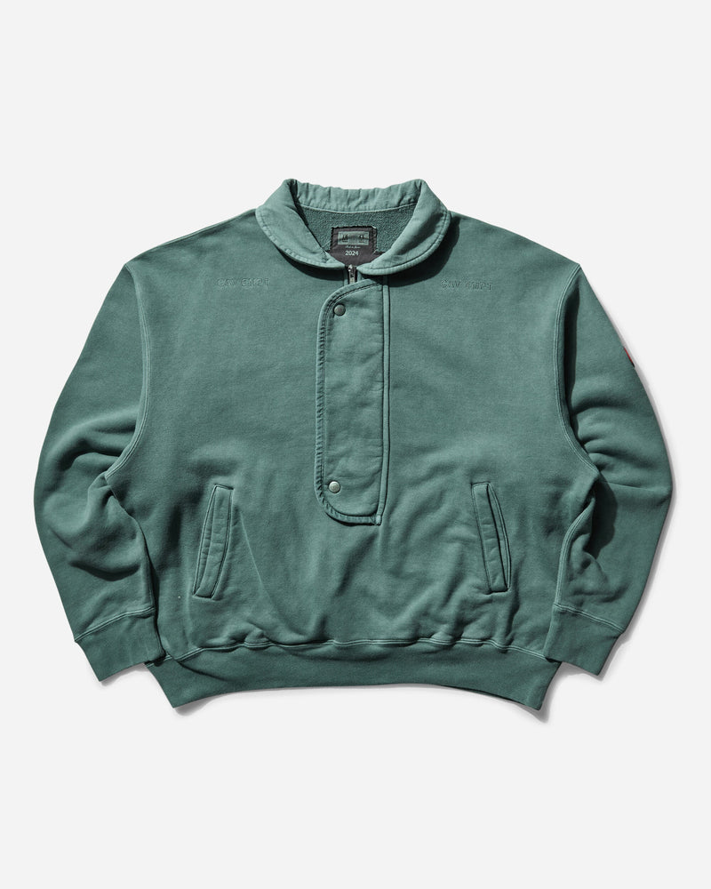 Cav Empt Men s Overdye Collared Half Zip Sweatshirt Green