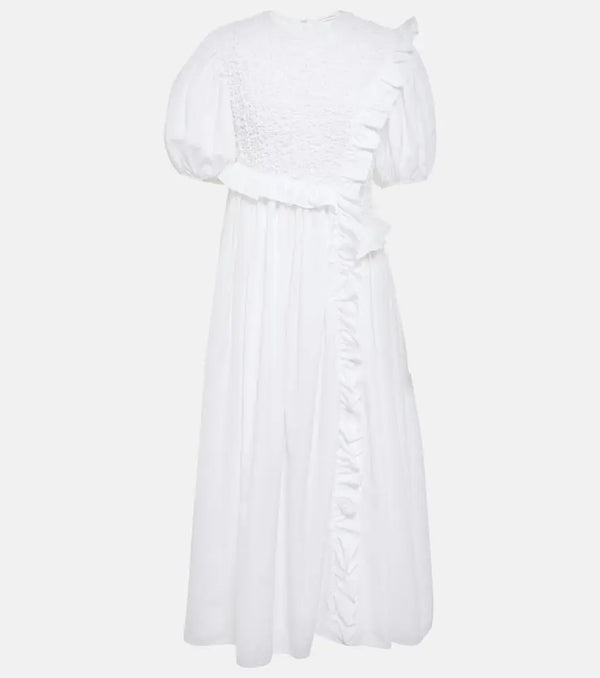 Cecilie Bahnsen Chloé ruffled smocked midi dress | LYBSTORE