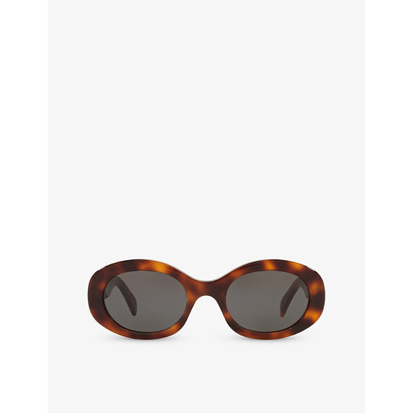 Celine CL000312 CL40194U tortoiseshell-pattern oval-frame acetate sunglasses | LYBSTORE