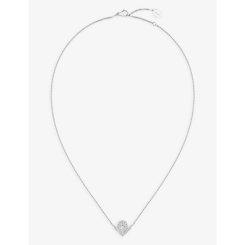 Chaumet Joséphine Aigrette 18ct white-gold and 0.44ct brilliant- and pear-cut diamonds pendant necklace