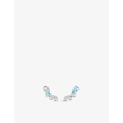 Chaumet Joséphine Ronde d'Aigrettes 18ct white-gold, 0.44ct brilliant-cut diamond and 0.91ct pear-cut aquamarine earrings