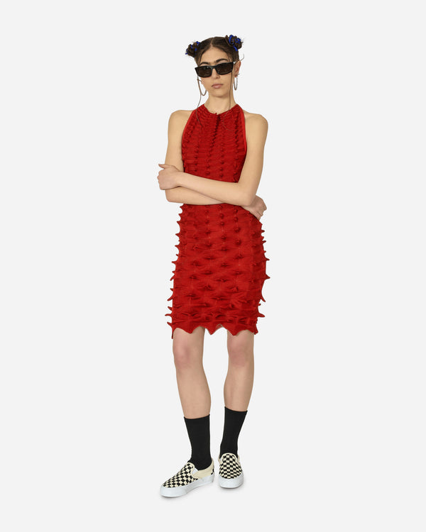 Chet Lo Gradient Spikes Dress Red