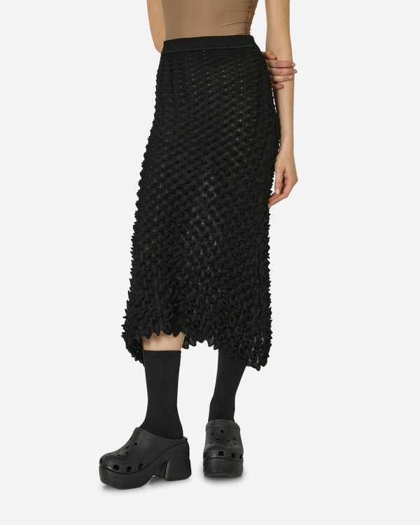 Chet Lo Gradient Spikes Midi Skirt Black